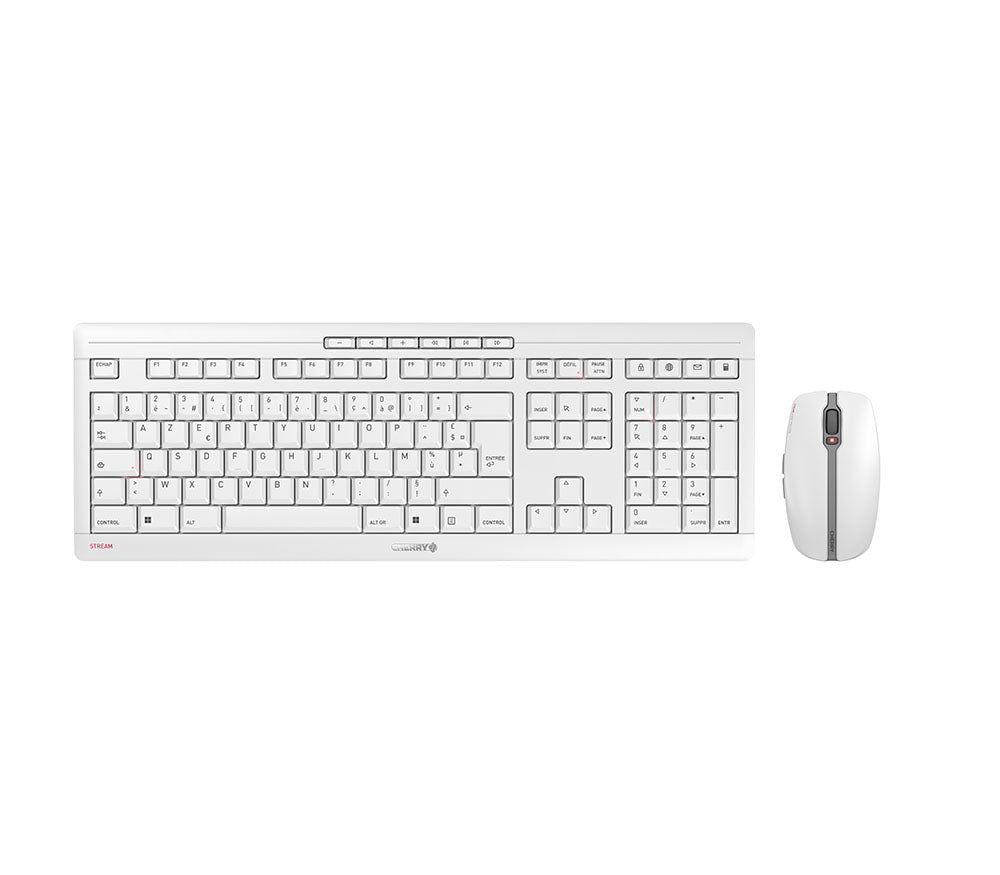 CHERRY Pack clavier & souris DW 8000 Sans fil Argent/Blanc