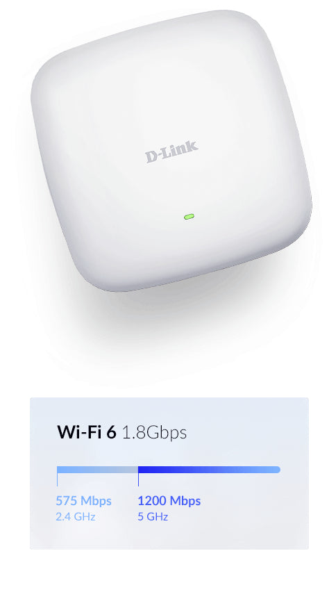D-LINK AX1800 Wi-Fi 6 Dual-Band PoE Access Point