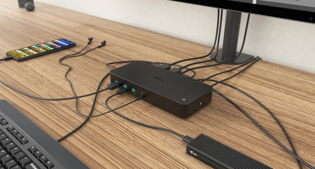 I-TEC USB 3.0/USB-C/Thunderbolt 3x 4K Docking Station 3xHDMI 2xDP GLAN 2xUSB-C 2xUSB 3.0 3.5mm Combo Audio/Mic PD 100W