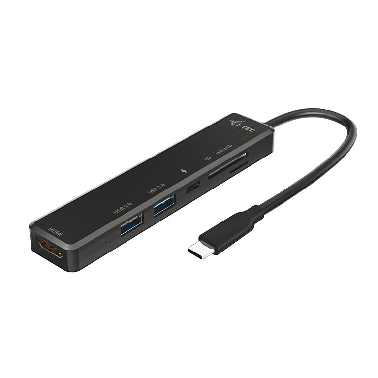 I-TEC USB-C Travel Easy Dock HDMI4K USB-C USB3.0 USB2.0 SD+microSD Card reader Power Delivery 60W 20cm USB-C Cable Sans Alimentation