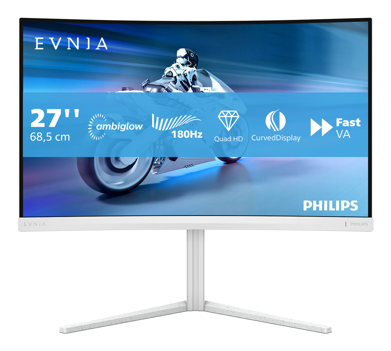PHILIPS 27M2C5501/00 27p Curved Gaming Monitor 2560x1440 180Hz 1ms 2xHDMI DP white