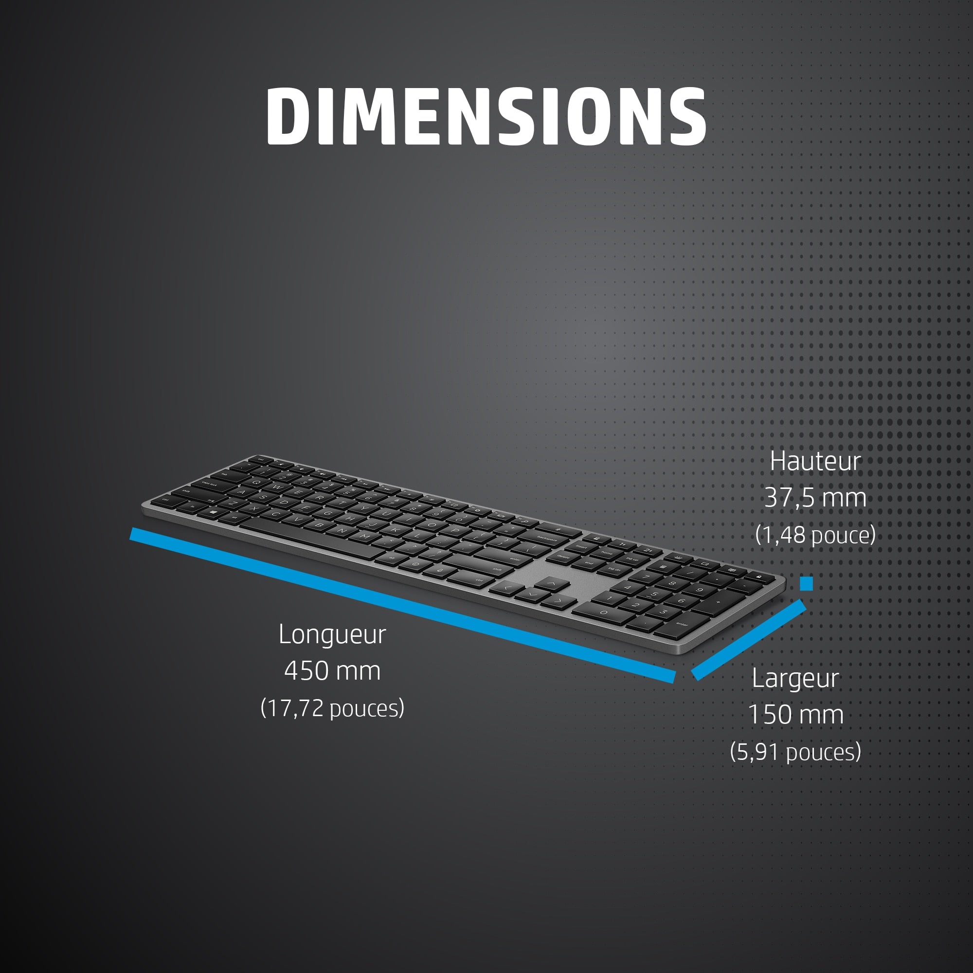 HP 975 USB + BT Dual-Mode Wireless Keyboard (EU)