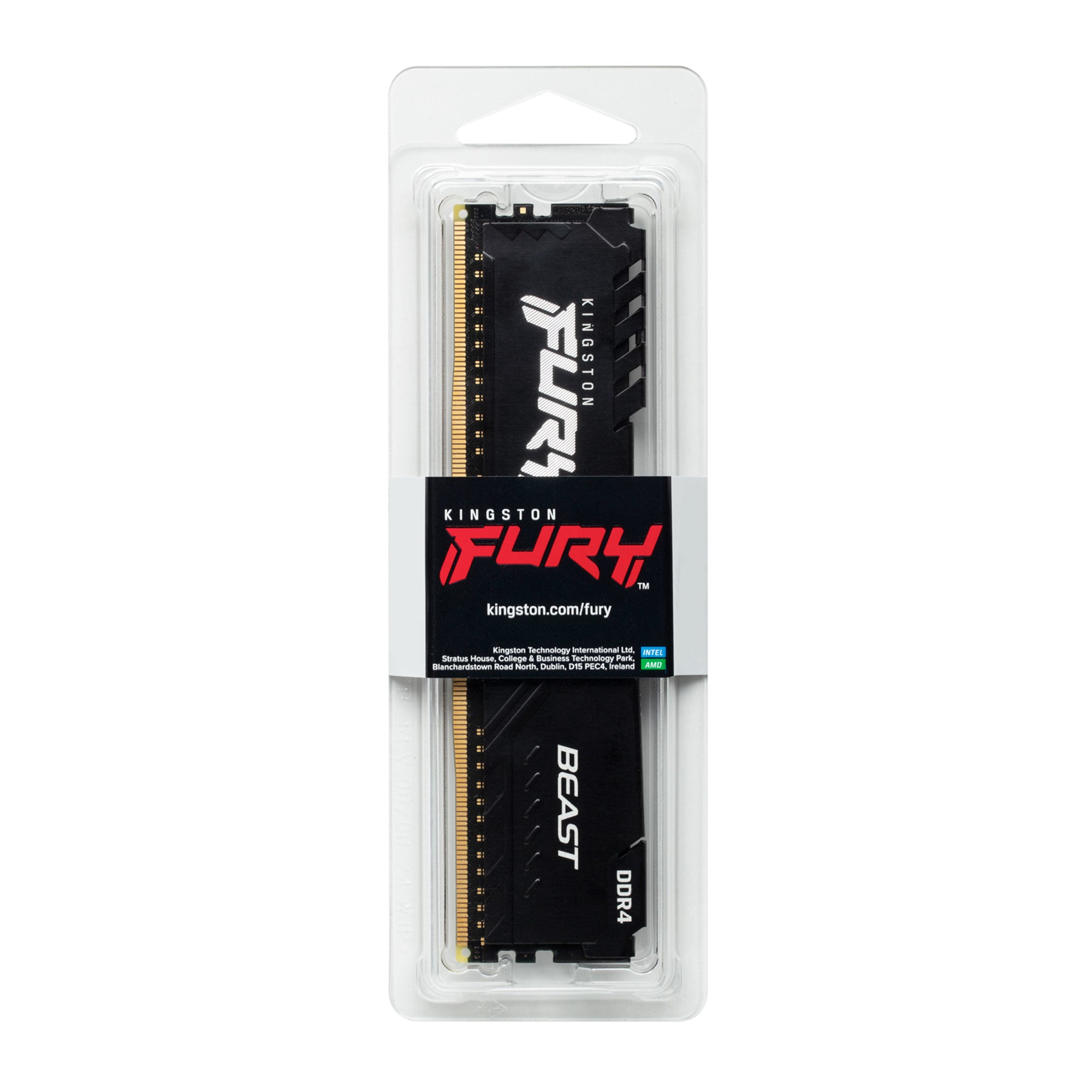 KINGSTON 16Go 3200MHz DDR4 CL16 DIMM 1Gx8 FURY Beast Black