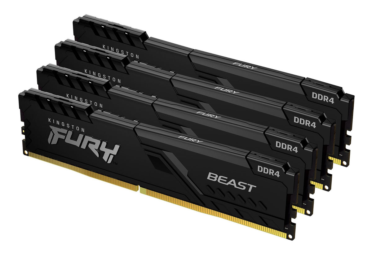 KINGSTON 64Go 3200MHz DDR4 CL16 DIMM Kit of 4 1Gx8 FURY Beast Black