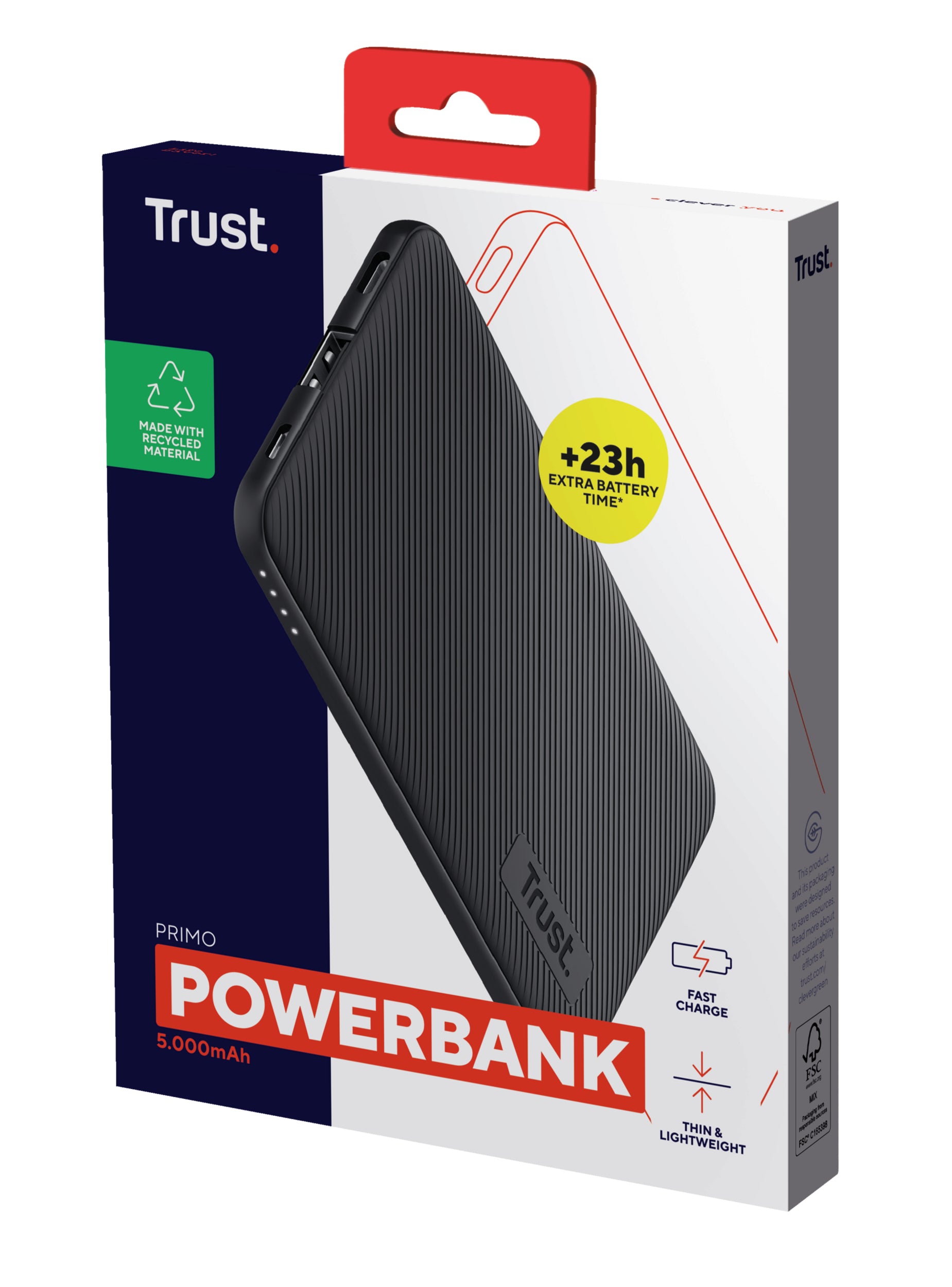 TRUST Powerbank PRIMO 5.000 mAh ECO - Black