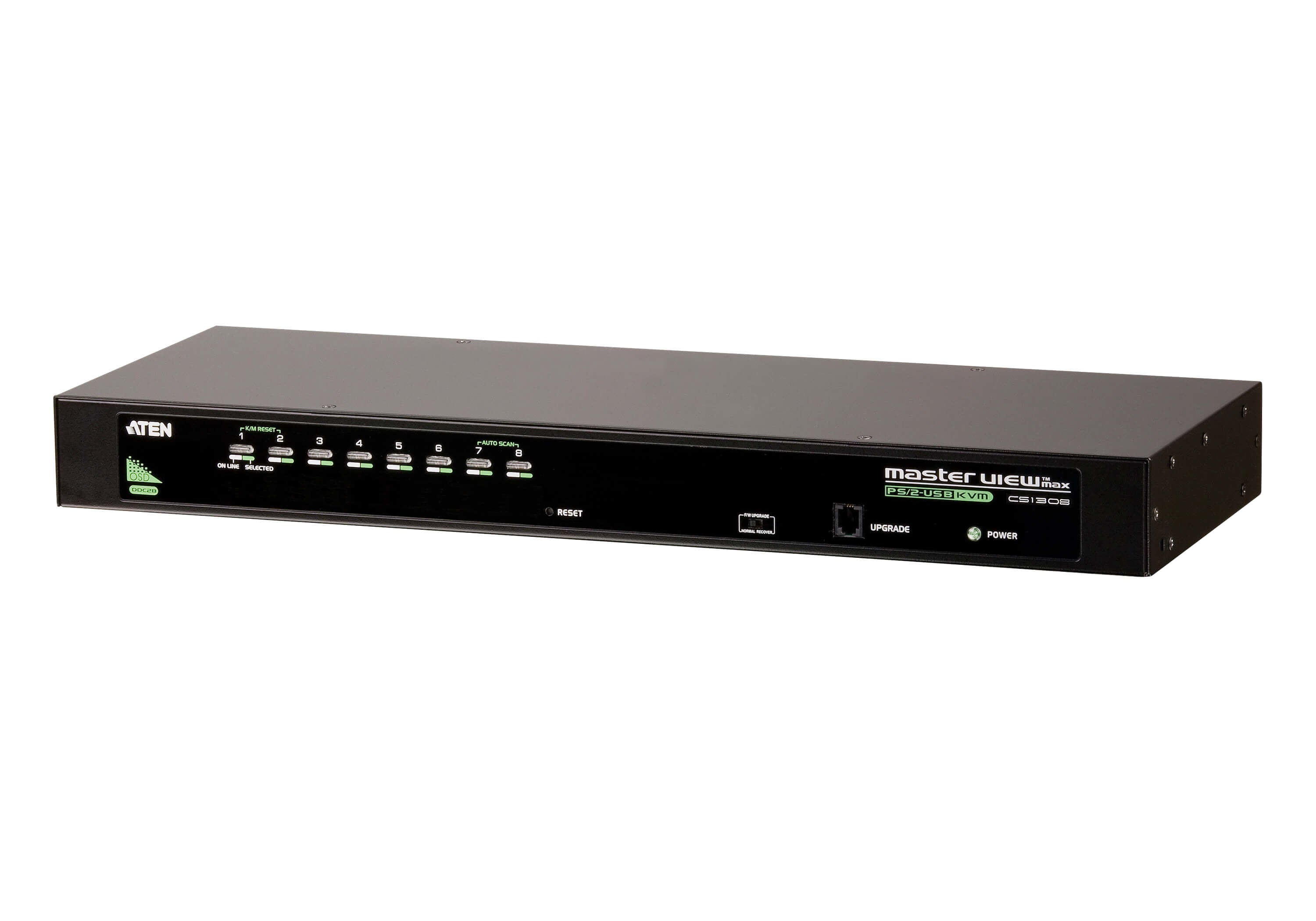 ATEN CS1308-AT-G commutateur écran, clavier et souris Grille de montage Noir