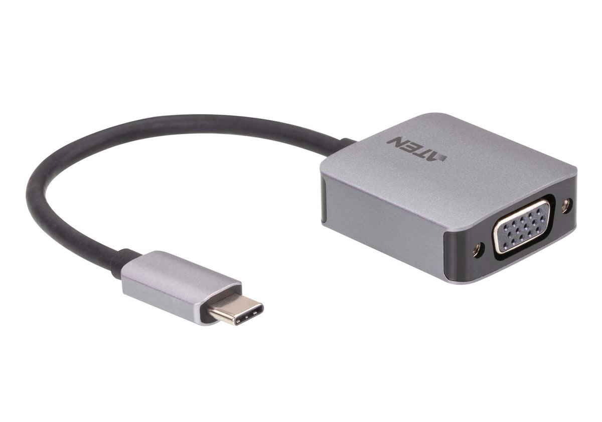 ATEN UC3002A-AT câble vidéo et adaptateur USB Type-C VGA (D-Sub) Noir, Argent