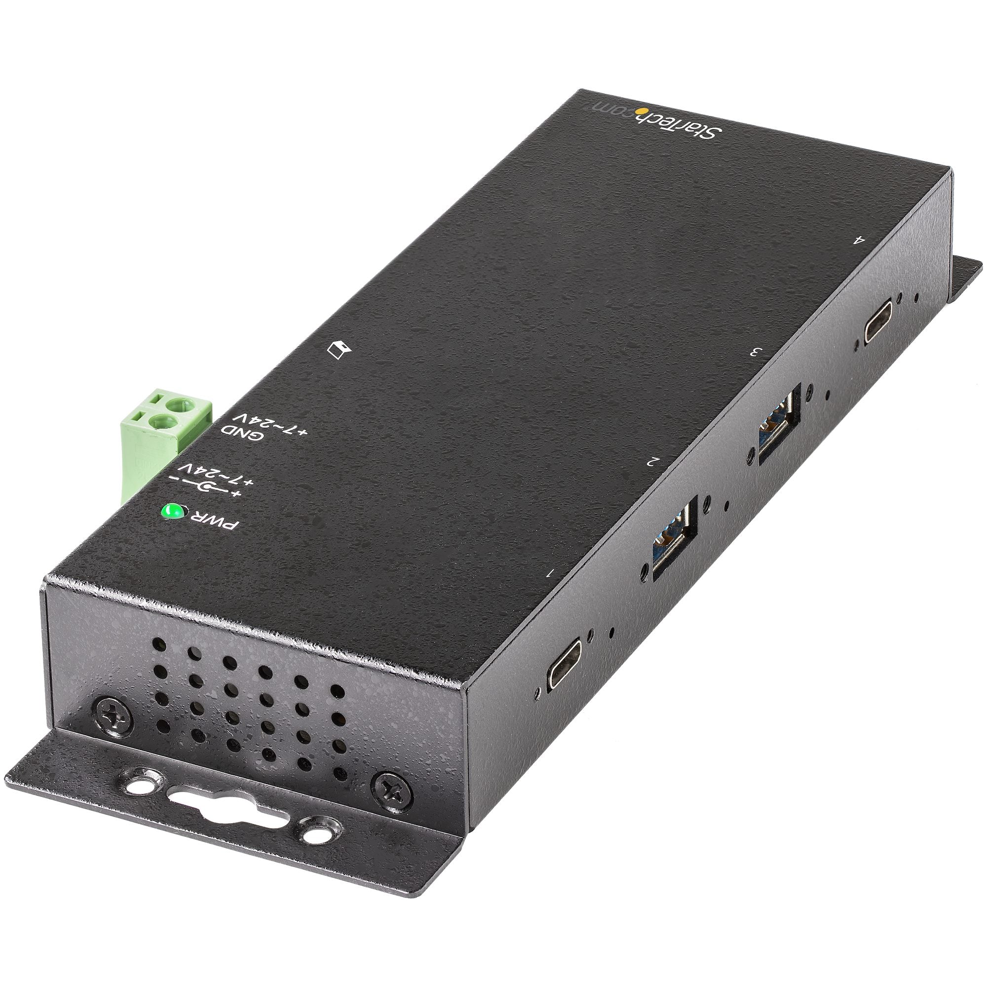 4 Port Industrial USB C Hub 10Gbps 2C/2A