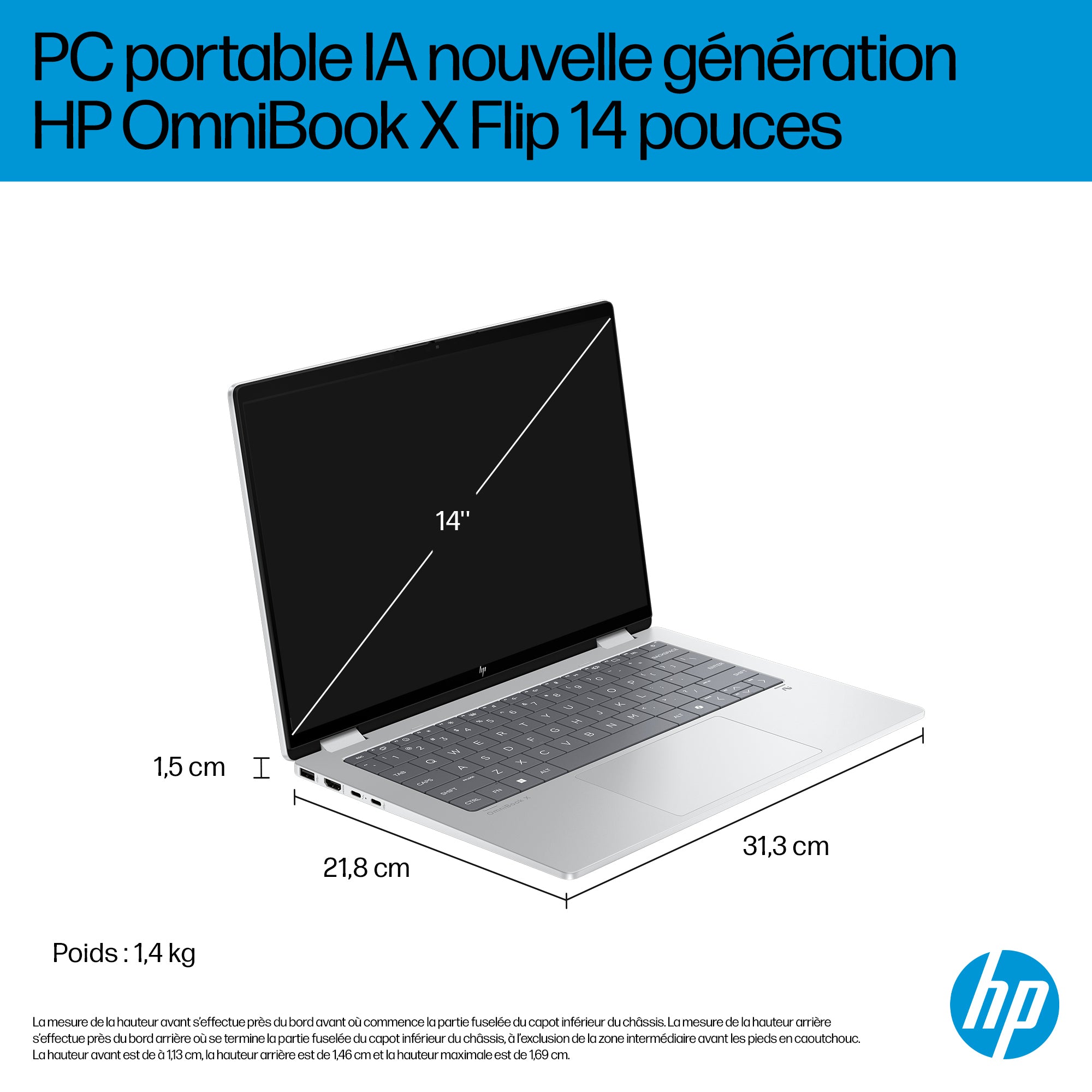 Portable HP OmniBook X Flip 14-fm0003nf Ultra 5-226V 16GBDDR5X 1TB Intel Arc 130