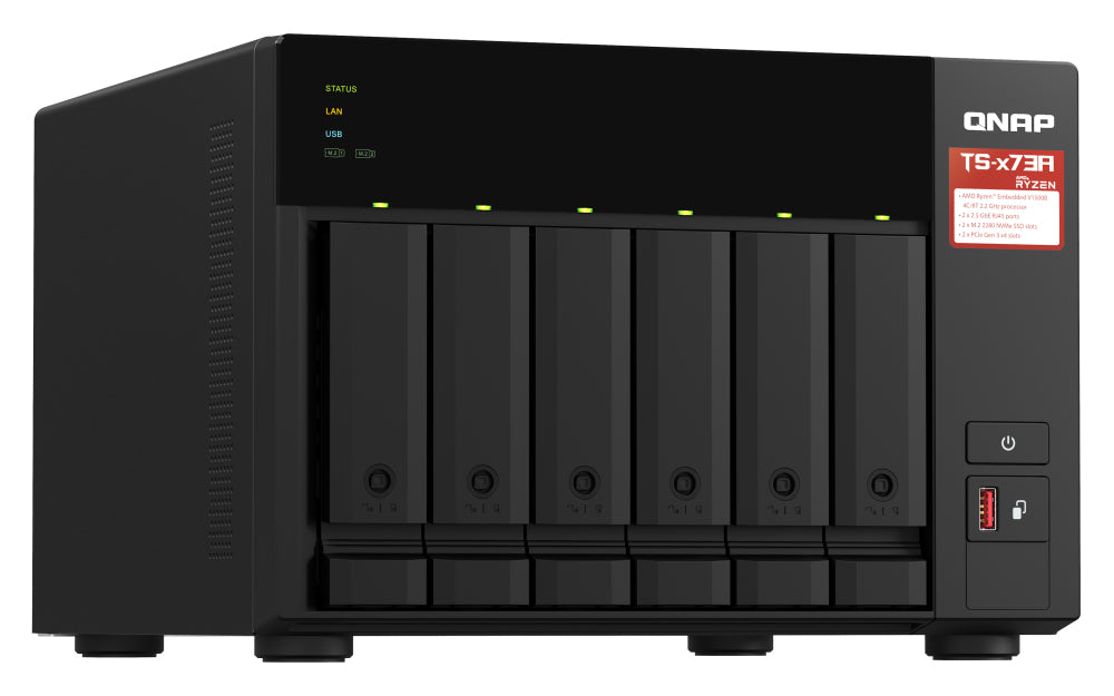 Serveur Nas Qnap TS-673A-SW5T Tour V1500B/8GoRam/5Go Flash 6x 2.5/3.5 SATA 6Gb