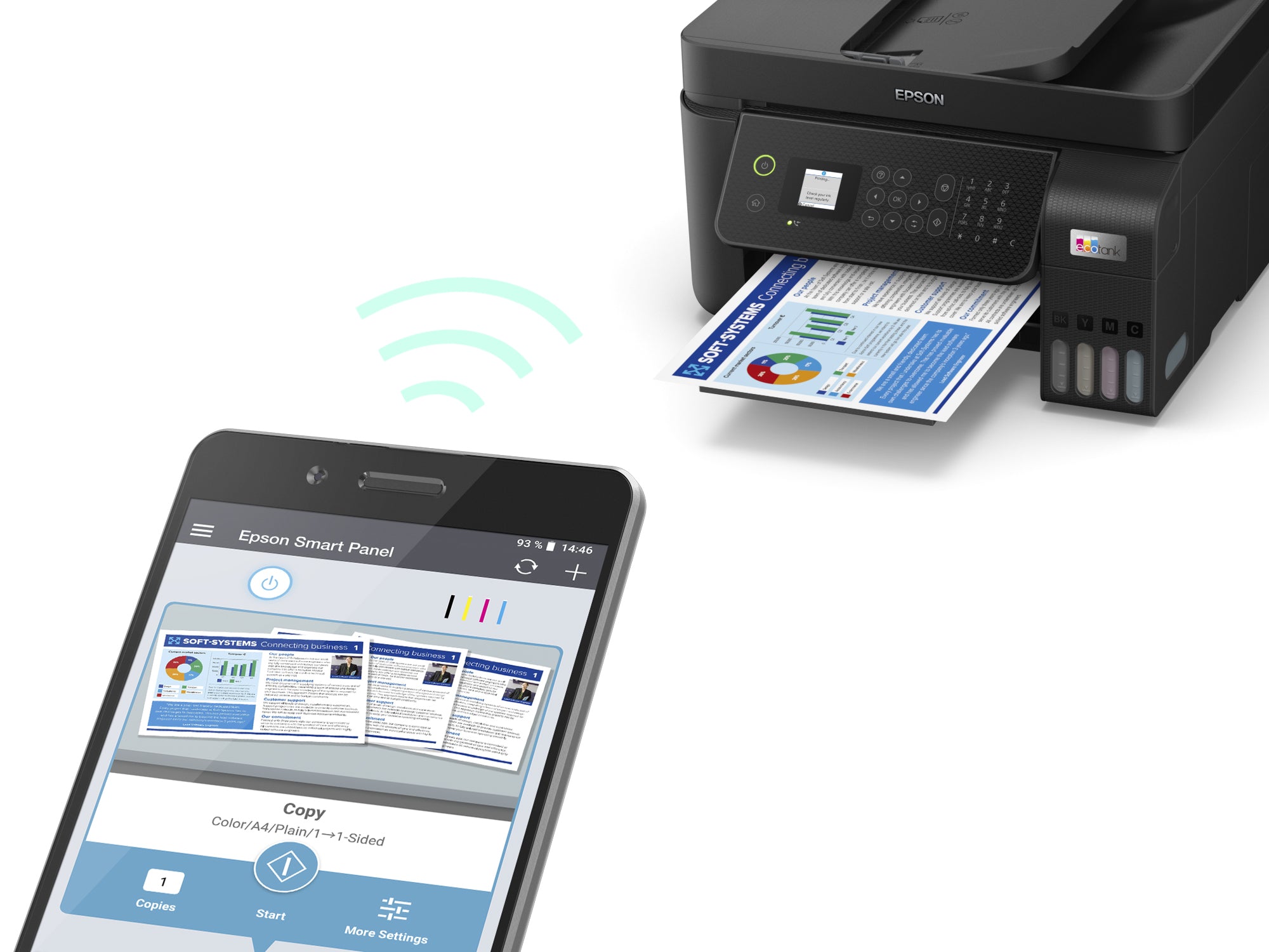 EPSON EcoTank ET-4800 MFP colour inkjet refillable A4 10ppm Print 100sheets USB LAN Wi-Fi Black