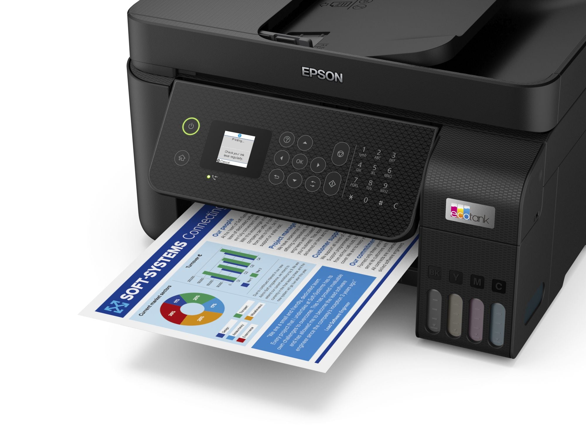 EPSON EcoTank ET-4800 MFP colour inkjet refillable A4 10ppm Print 100sheets USB LAN Wi-Fi Black