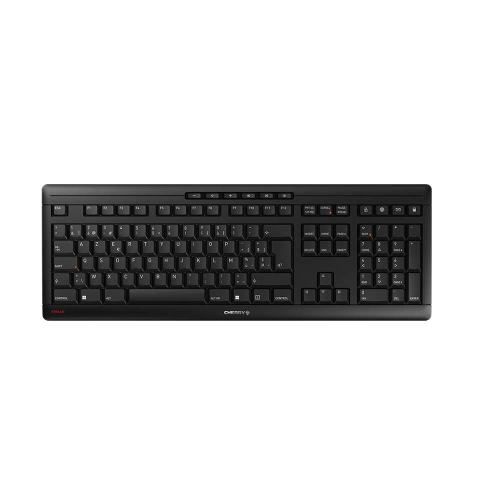CHERRY Clavier STREAM KEYBOARD WIRELESS noir Belge