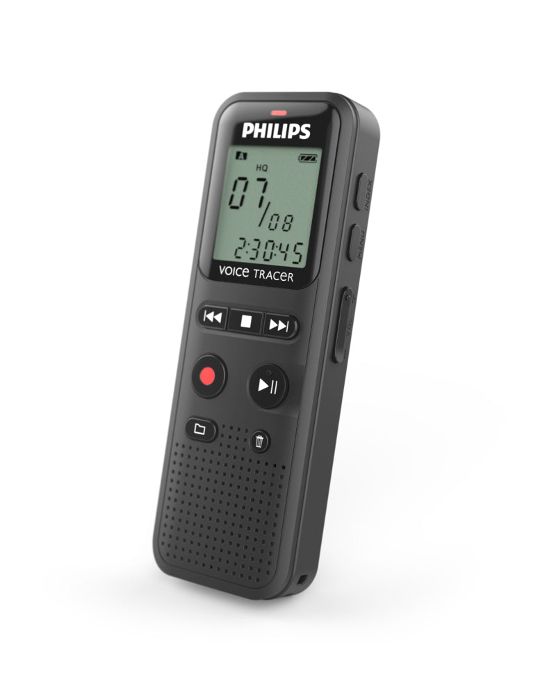 PHILIPS Dictaphone VoiceTracer DVT1160 : Optimisé pour les notes 8Go, Mono, Noir