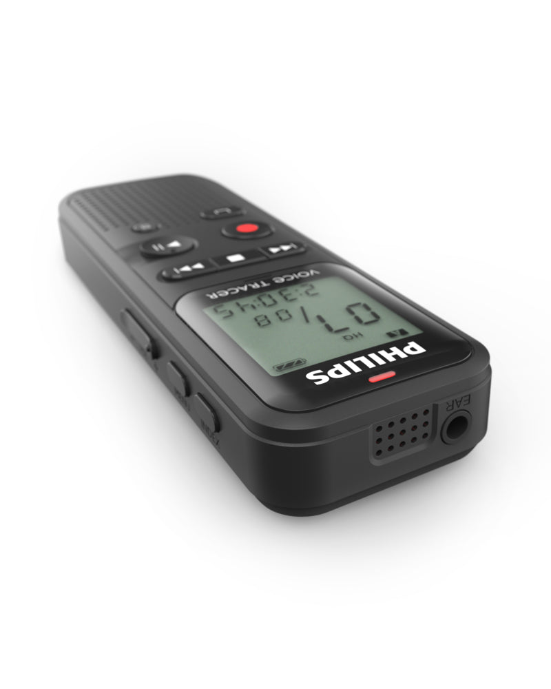 PHILIPS Dictaphone VoiceTracer DVT1160 : Optimisé pour les notes 8Go, Mono, Noir