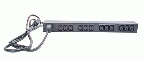 APC Basic Rack-Mount PDU Rack AC 208/230V input IEC 60320 C20 output connectors 12 power IEC 60320 C13 1U 19 2.49m cord BK