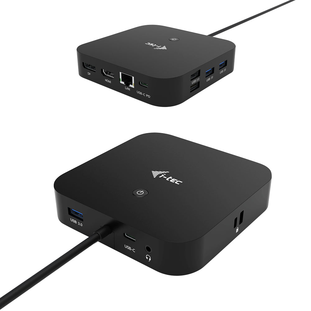 I-TEC USB-C Dual Display MST DS 1xDP 1xHDMI 1xGLAN 3xUSB 3.0 2x USB 2.0 1xUSB-C-Datei 1xAudio/Mic Jack 1x100W USB-C PD