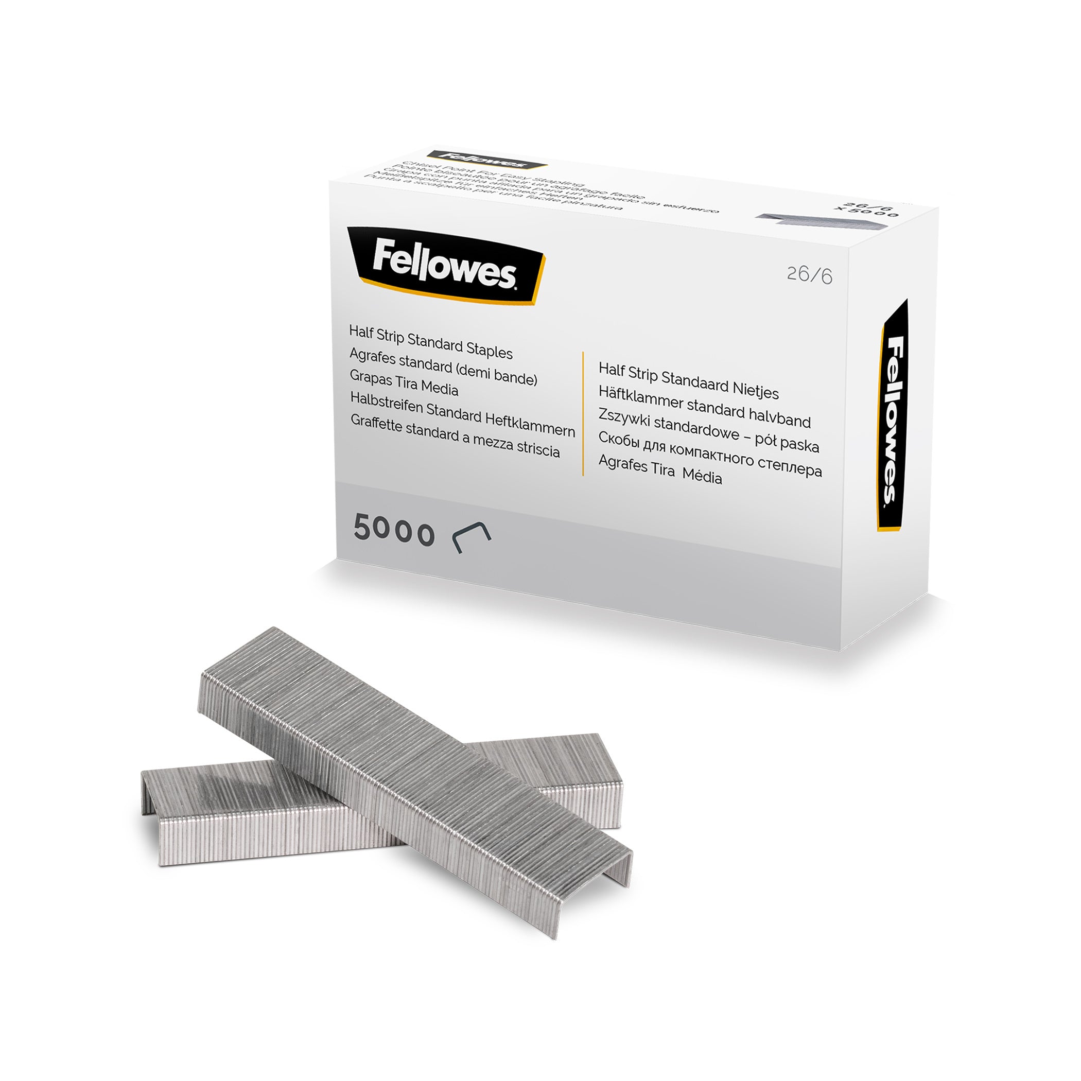 FELLOWES 26/6 Half Strip Staples Pack 5000
