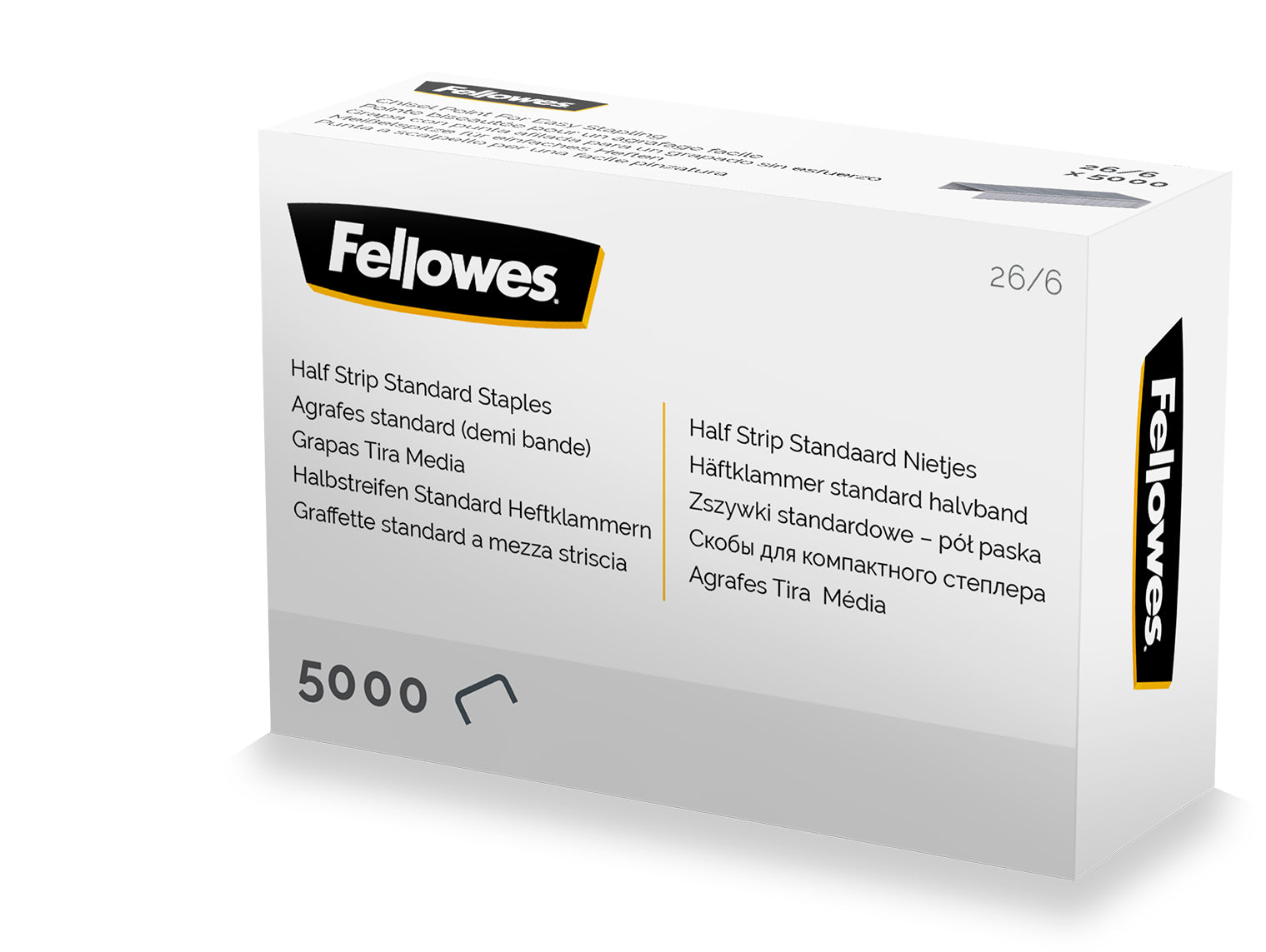 FELLOWES 26/6 Half Strip Staples Pack 5000