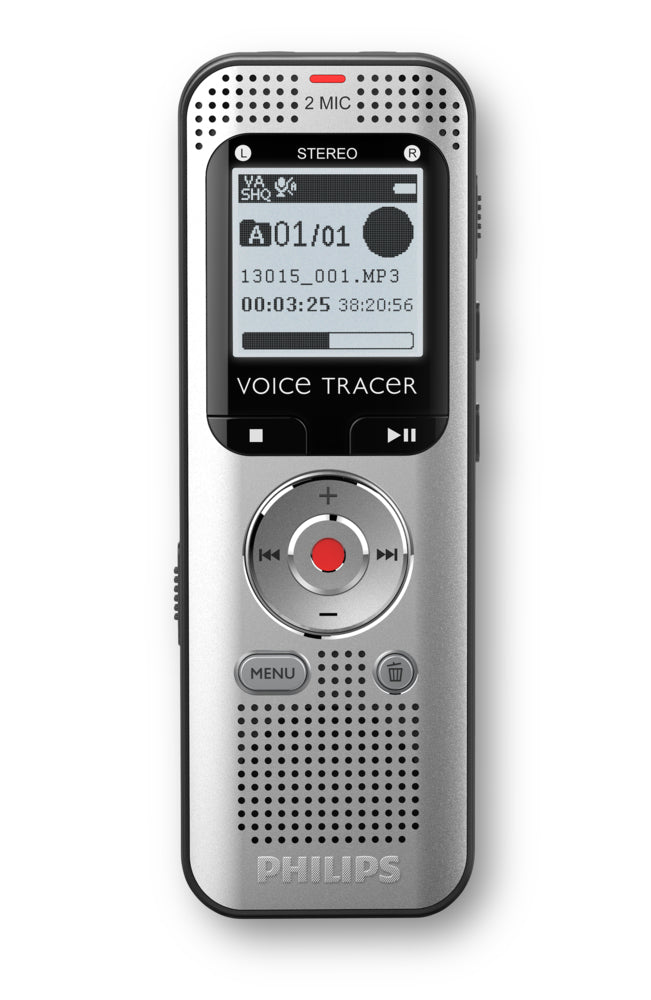 PHILIPS Dictaphone VoiceTracer DVT2010 :Optimisé pour les notes 8Go, 2mic, 40h