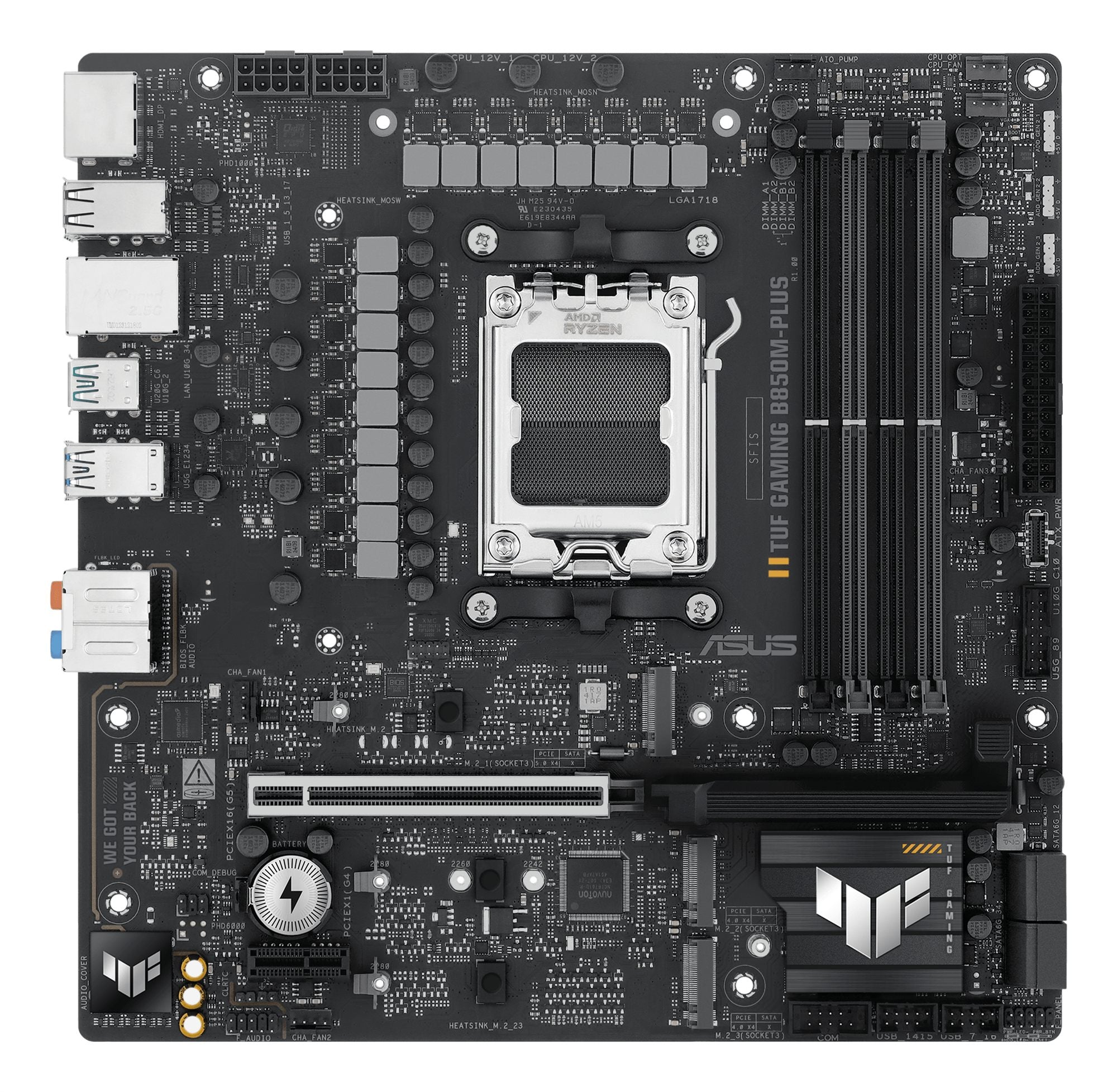 ASUS TUF GAMING B850M-PLUS AM5 DDR5 micro ATX MB 1xHDMI 1xDP 3xM.2 4xSATA