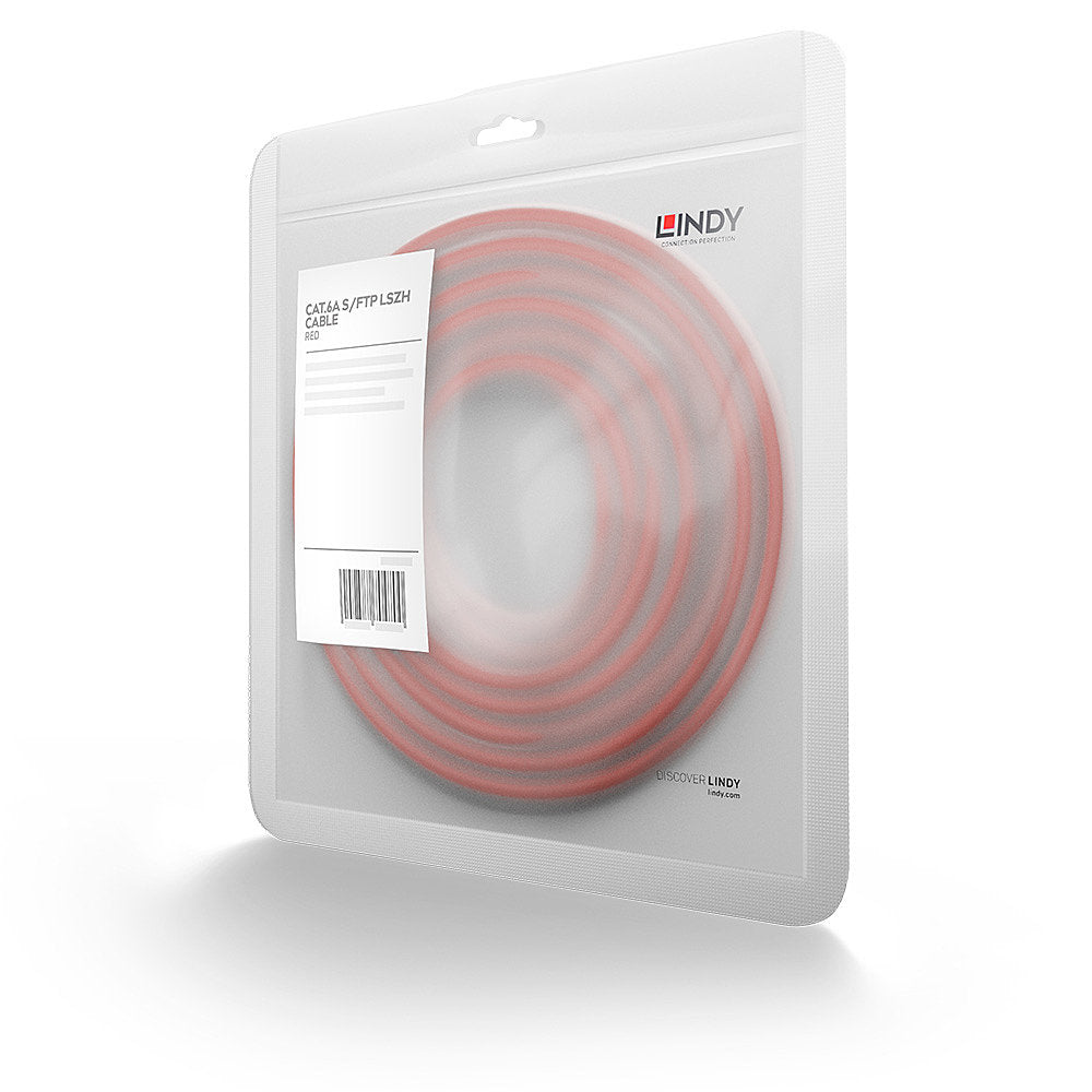 LINDY S/FTP Cat.6A Cable Red 2m LSOH incl. Testprotocol