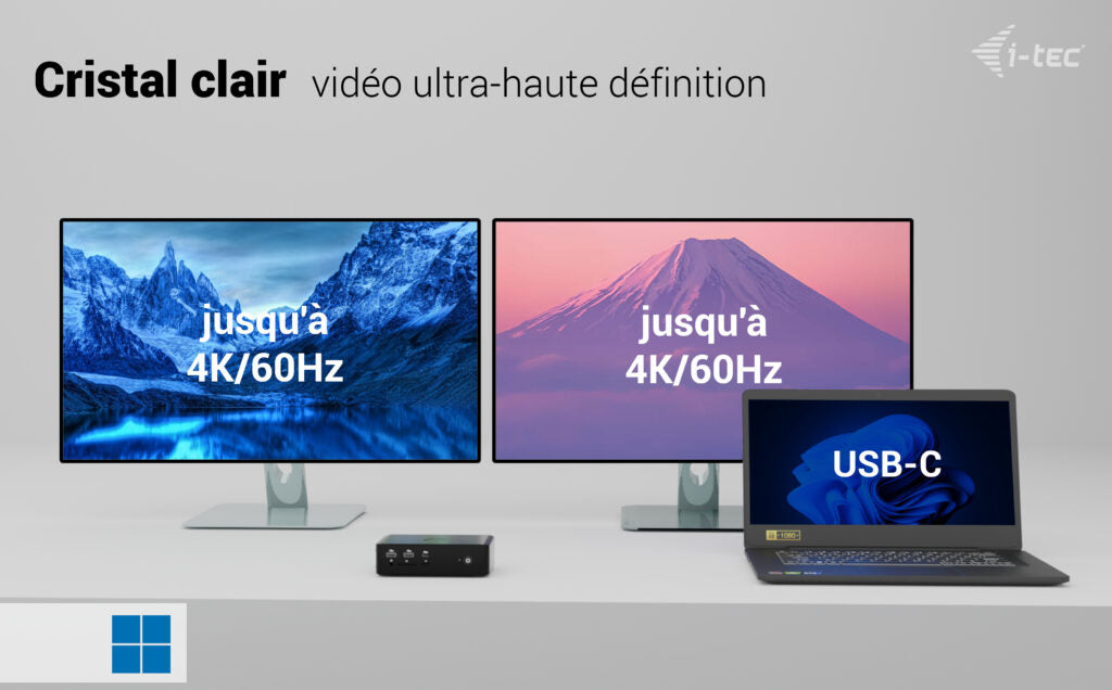 I-TEC Thunderbolt 5 Quattro Display DS 2xTB5 2xHDMI 1x2.5GLAN 1xAudio/Mic 1xUSB-C Gen2 4xUSB-A Gen2 SD+TF Cardreader PD 140W KL