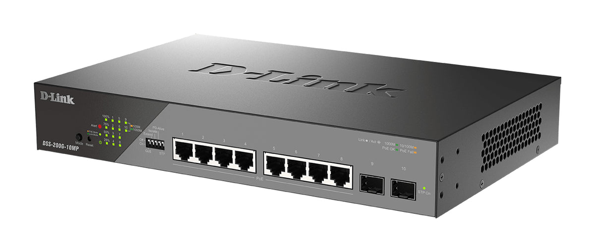 8 ports Gigabit PoE+2 ports Gigabit SF