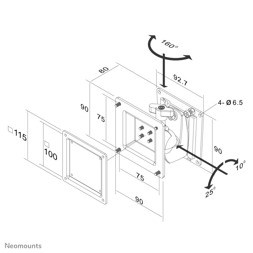Wall Mount 10-30" Tilt/Swivel BLACK