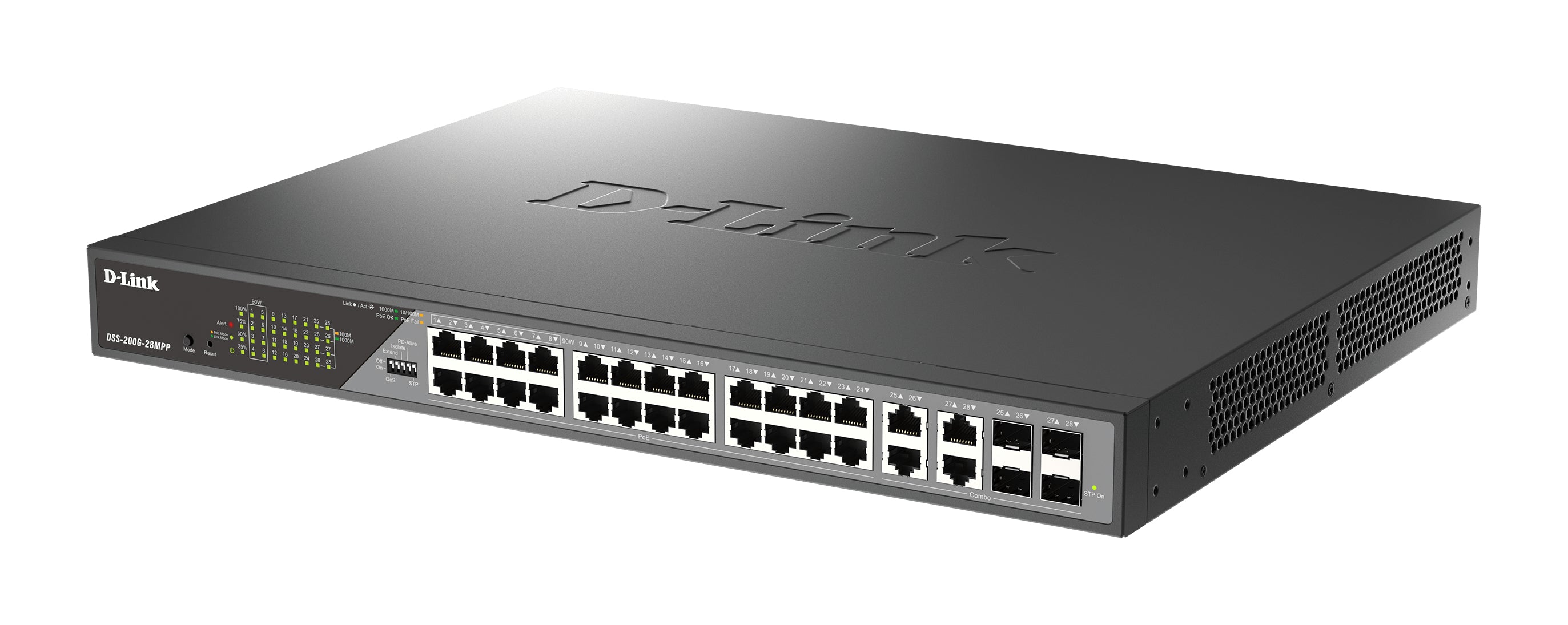 D-LINK 24 Gigabit PoE Ports Switch Including 8 PoE++ 4 Gigabit Combo SFP Ports Gigabit Fibre Uplink Port PoE 802.3bt 90W Alarm port