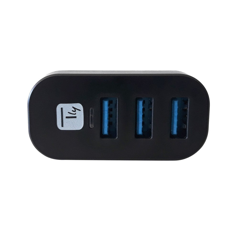 Techly IUSB3-HUB3-ROTB Hub USB 3.0 3 ports avec connecteur USB-A rotatif