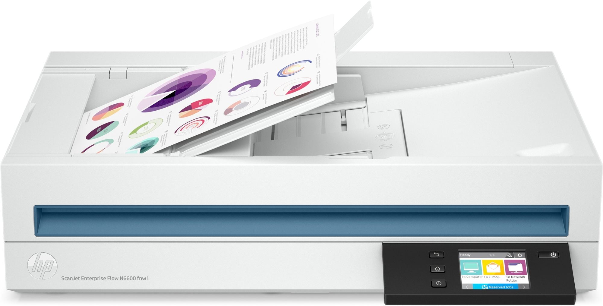 HP ScanJet Enterprise Flow N6600 fnw1 scanner à plat Réseau/USB A4 avec chargeur auto de 100 feuilles - jusqu’à 50 ppm/100ipm