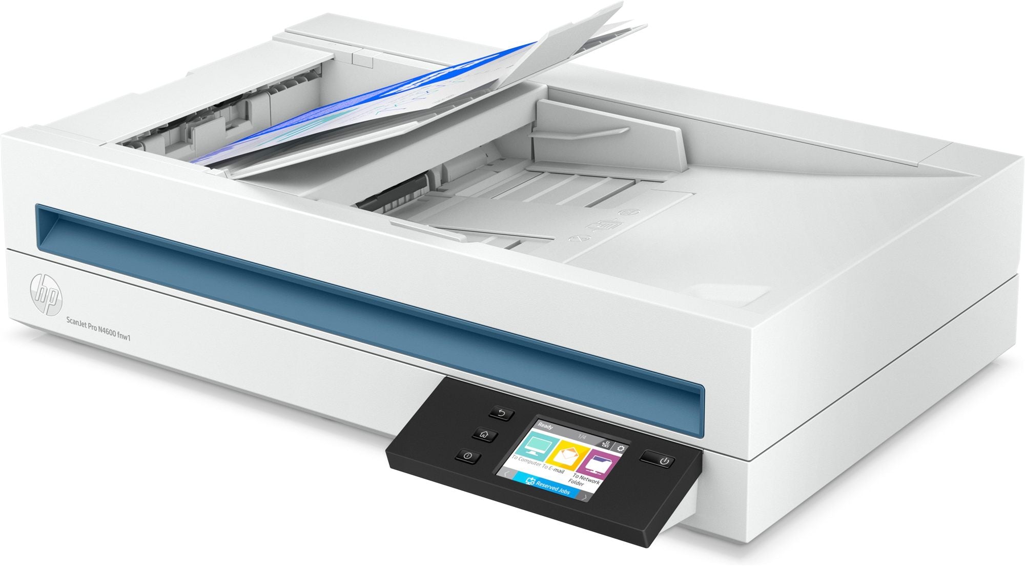 HP Scanjet Pro N4600 fnw1 de document scanner CIS Duplex 216x5362mm 600dpix1200dpi 40ppm ADF 100sheets 6000scans LAN Wi-Fi