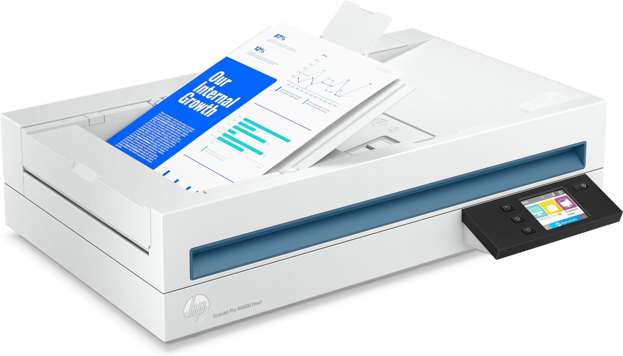 HP Scanjet Pro N4600 fnw1 de document scanner CIS Duplex 216x5362mm 600dpix1200dpi 40ppm ADF 100sheets 6000scans LAN Wi-Fi