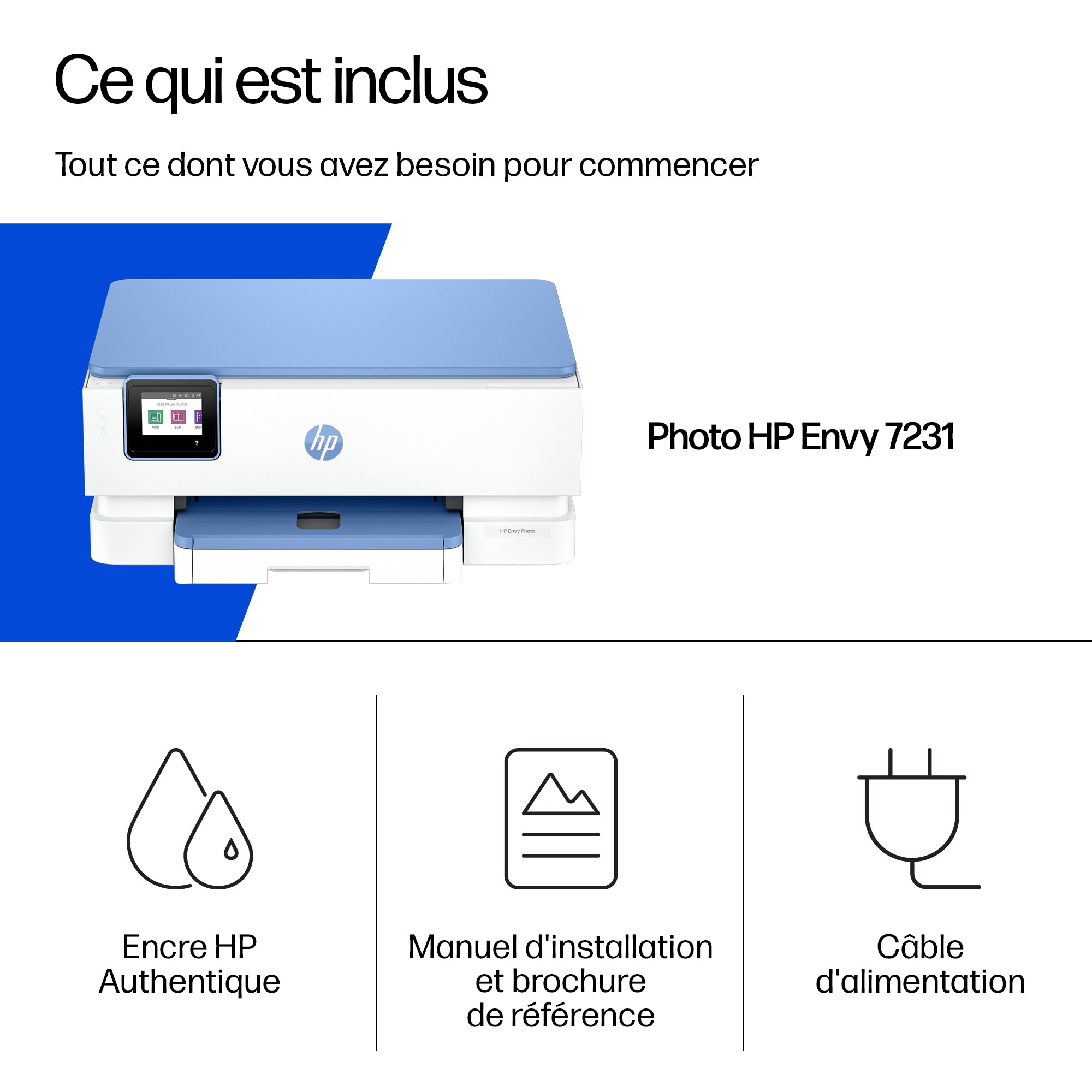 HP Envy Photo 7231 All-in-One Color Inkjet 10ppm Print Scan Copy Photo Printer USB 2.0 Wi-Fi
