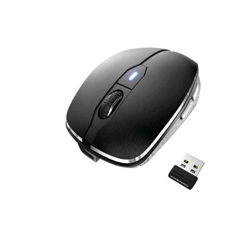 CHERRY Souris MW 8C ADVANCED sans fil USB & Bluetooth noire/argent rechargeable