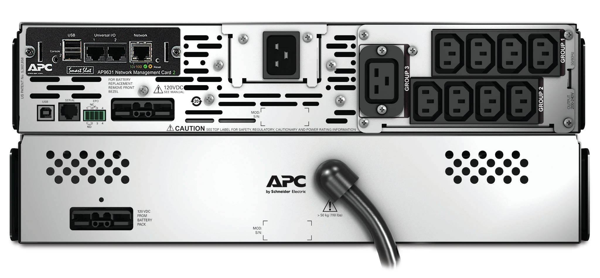 APC Smart-UPS X 3000 Rack/Tower LCD UPS AC 208/230V 2.7 kW 3000VA 1-phase Ethernet 10/100 RS-232 output connectors 11 2U Black
