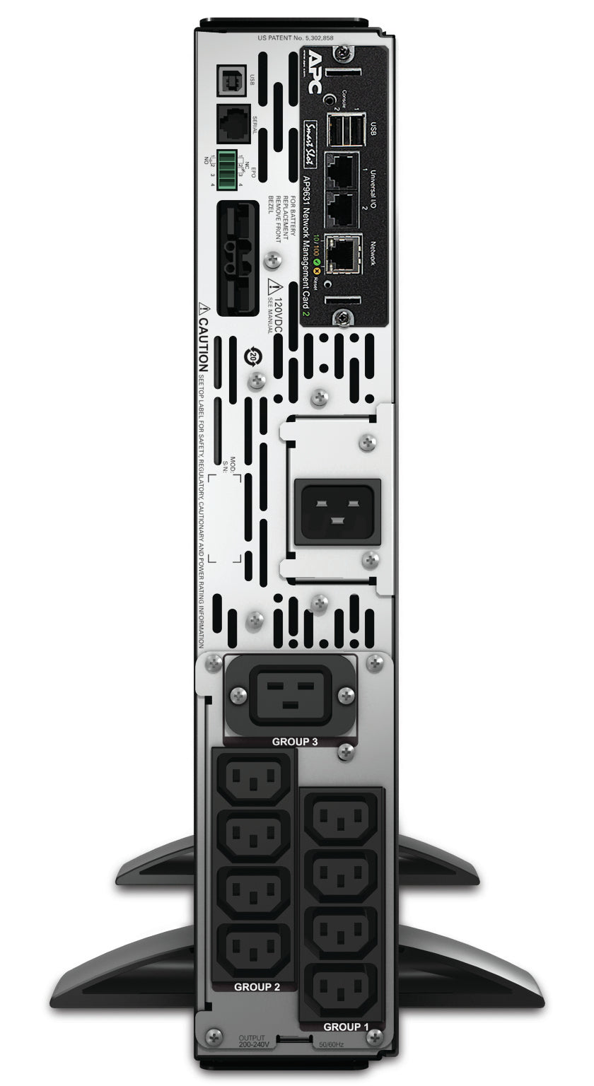 APC Smart-UPS X 3000 Rack/Tower LCD UPS AC 208/230V 2.7 kW 3000VA 1-phase Ethernet 10/100 RS-232 output connectors 11 2U Black