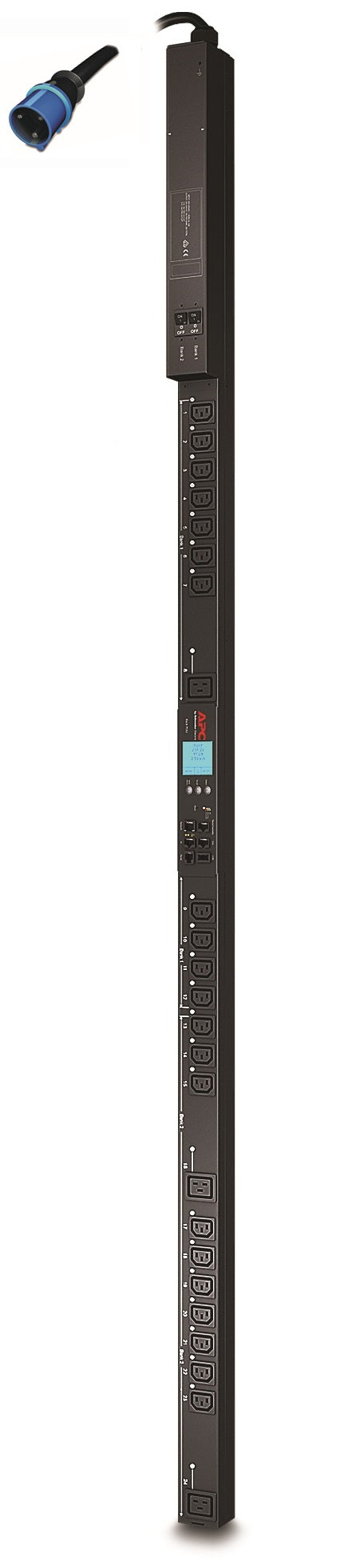 APC Switched Rack PDU 2G Zero U Rack AC 200/208/230V Ethernet 10/100 RS-232 input IEC 60309 output connectors 24 0U Black