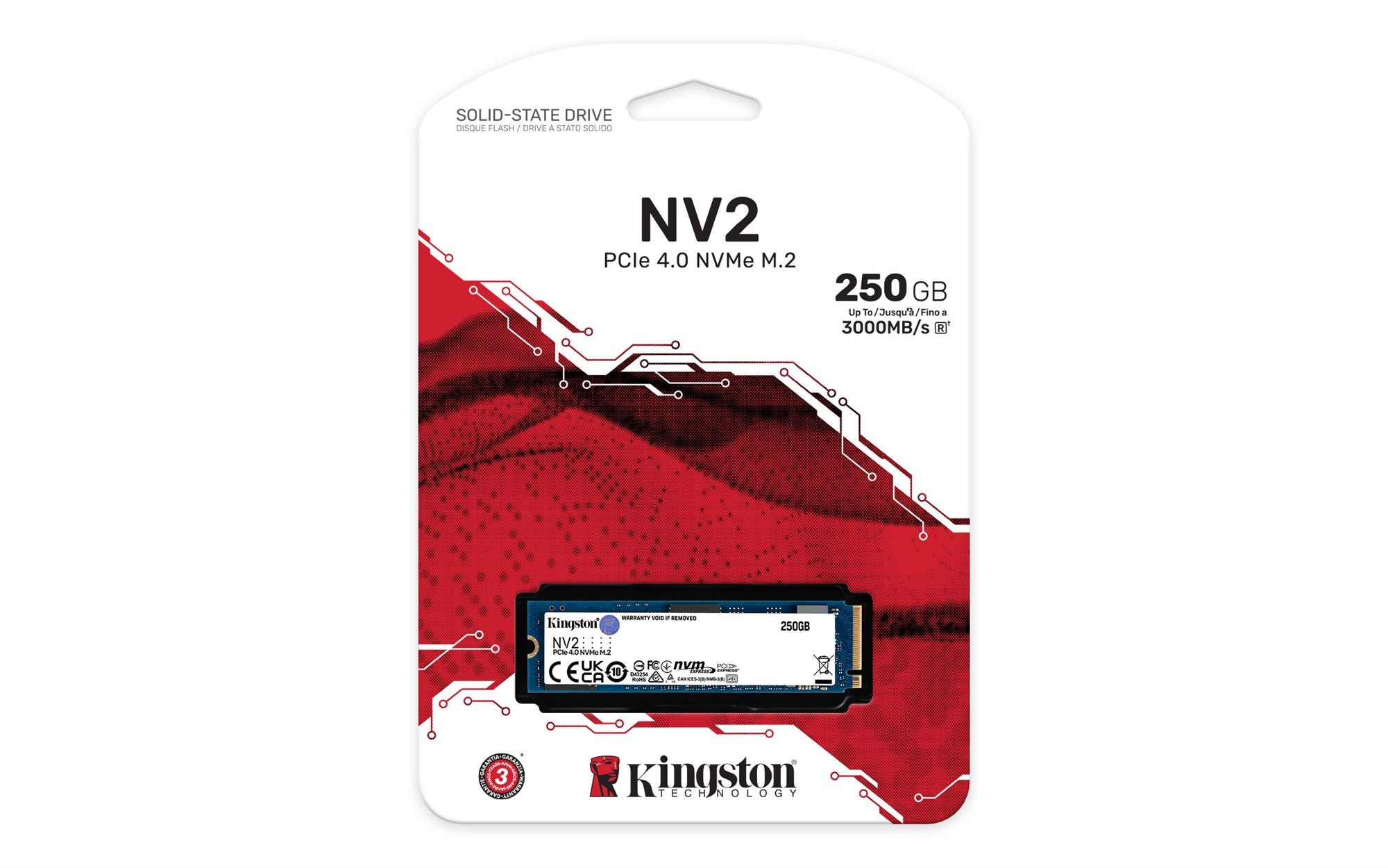 KINGSTON 250Go NV2 M.2 2280 PCIe 4.0 NVMe SSD