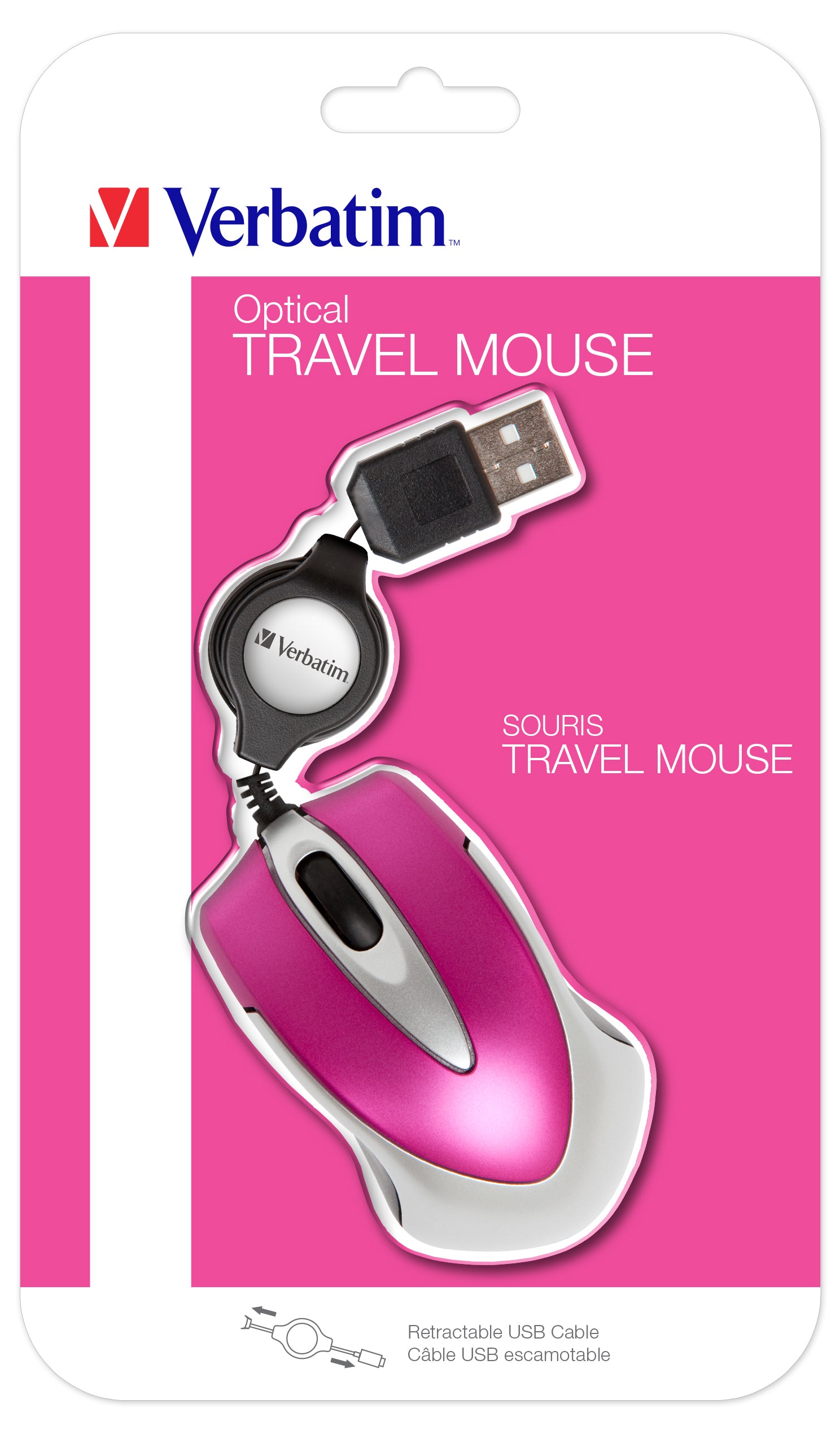 GO MINI OPTICAL TRAVEL MOUSE HOT PINK