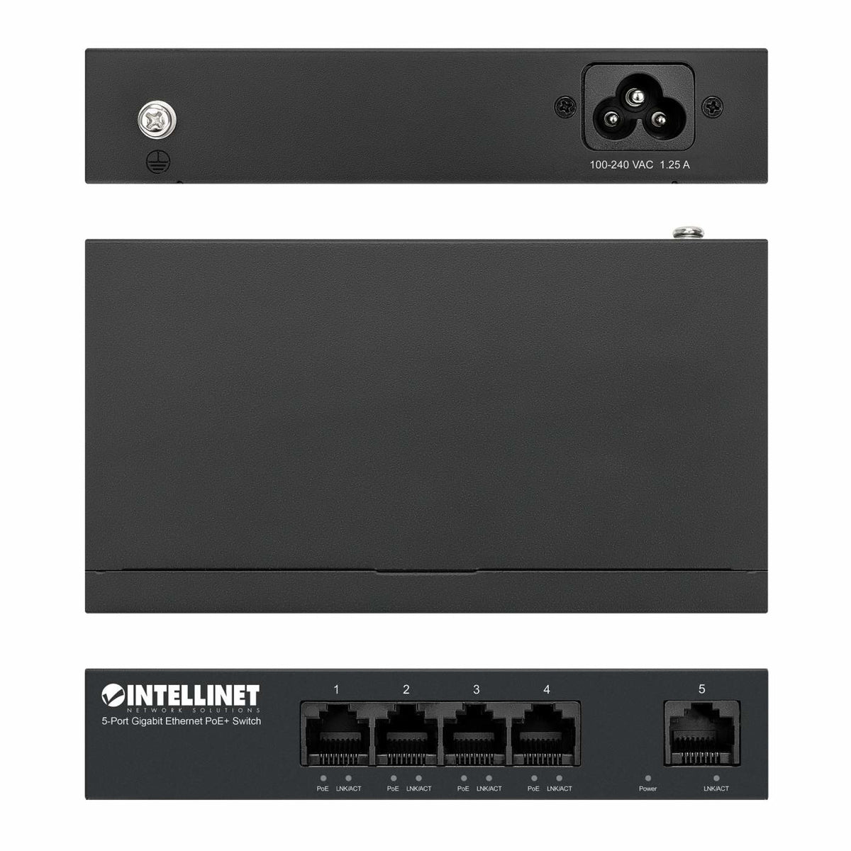 Intellinet 561792 commutateur réseau Gigabit Ethernet (10/100/1000) Connexion Ethernet, supportant l'alimentation via ce port (PoE) Noir