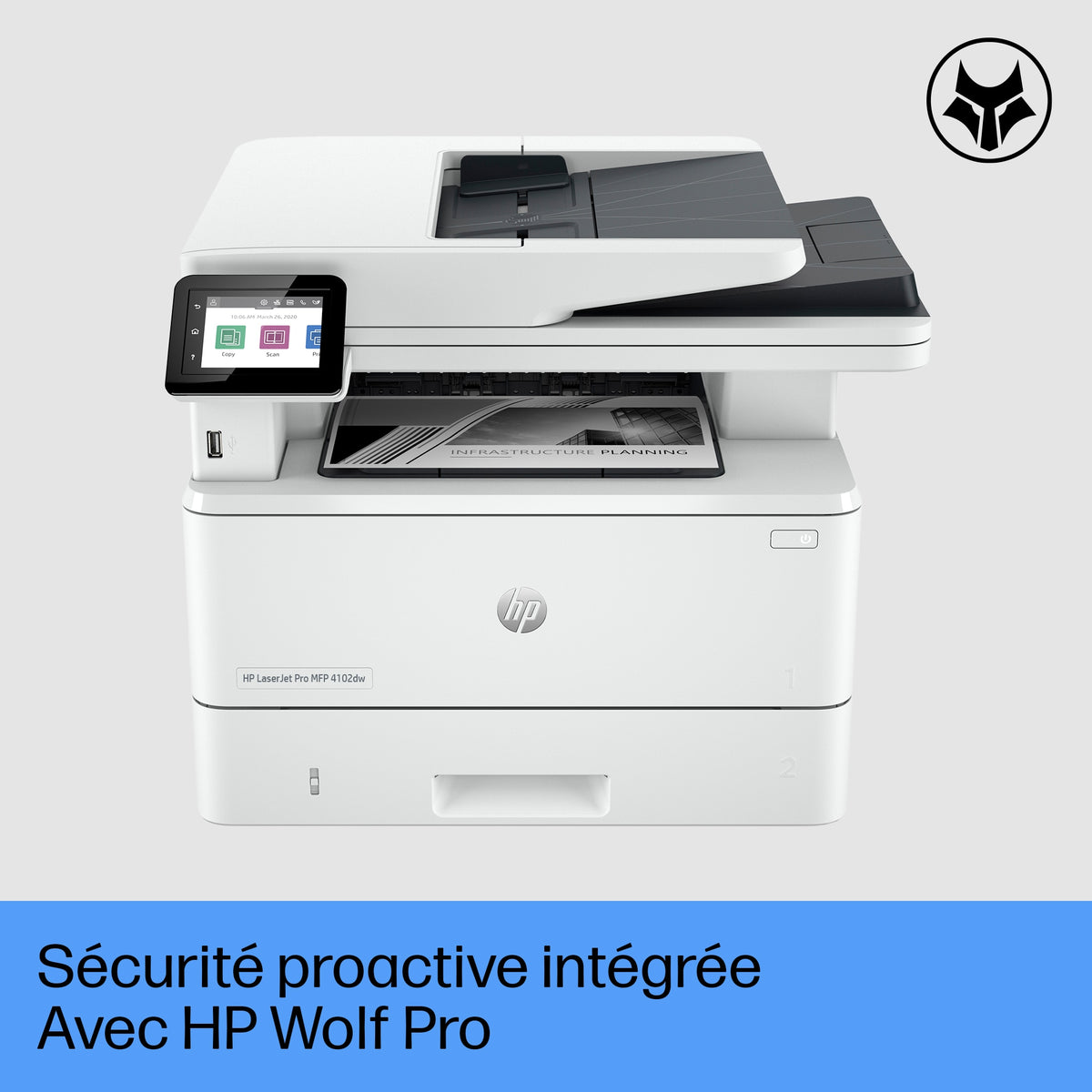 HP LaserJet Pro MFP 4102dw MFP Mono laser A4 38ppm Copy 40ppm Print 350sheets LAN Imprimante Wi-Fi USB Bluetooth