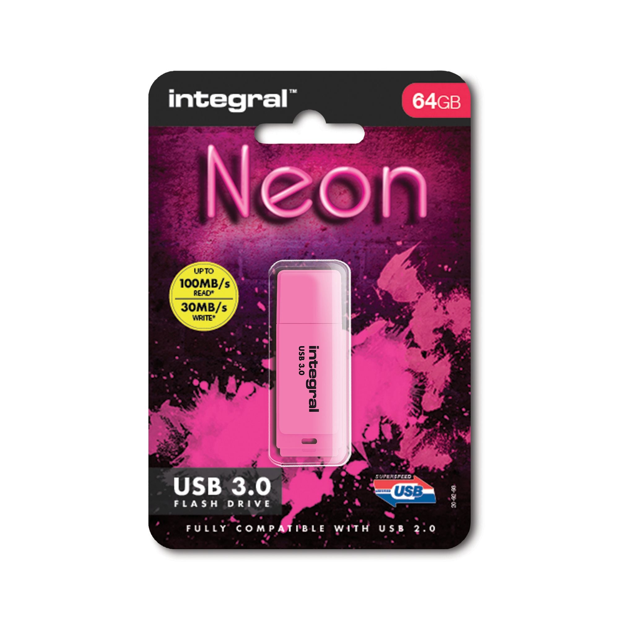 CLE USB 3.0 NEON ROSE 64GB 20MB/s en ec