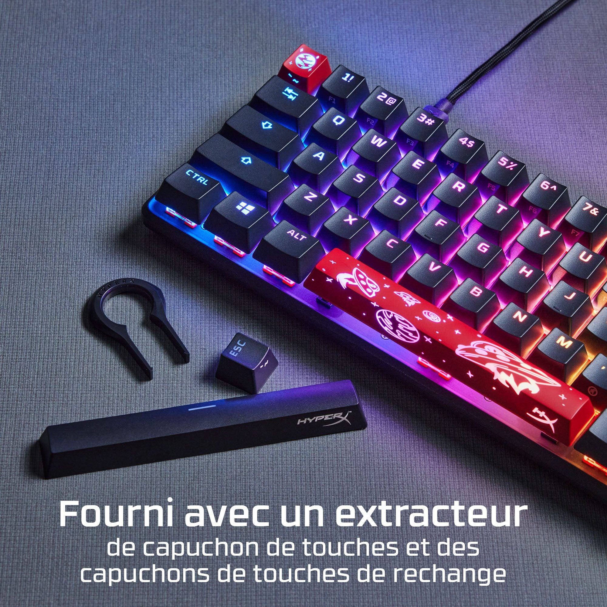 Clavier mécanique HyperX Alloy Origins 65 RGB - interrupteurs HX Red - QWERTY US INT