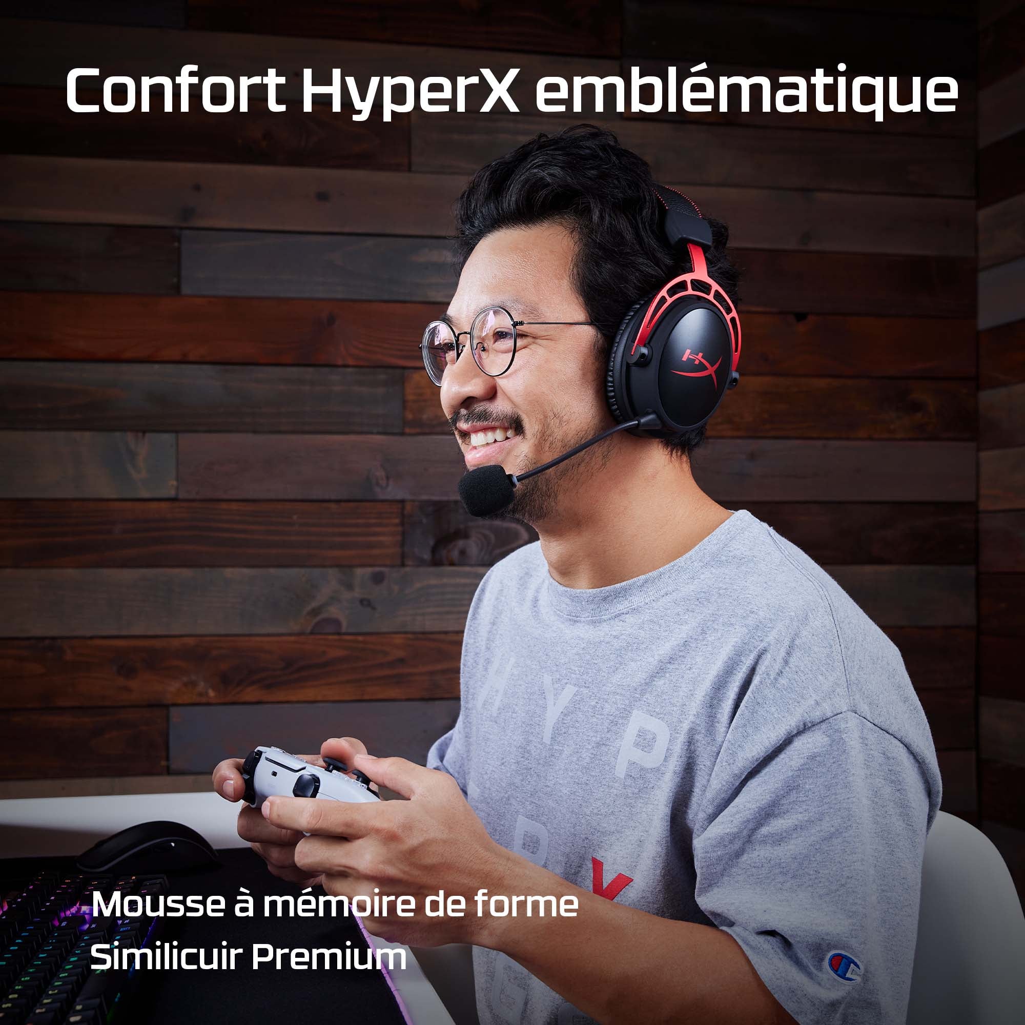 Casque HyperX Cloud Alpha sans fil avec microphone, noir-rouge