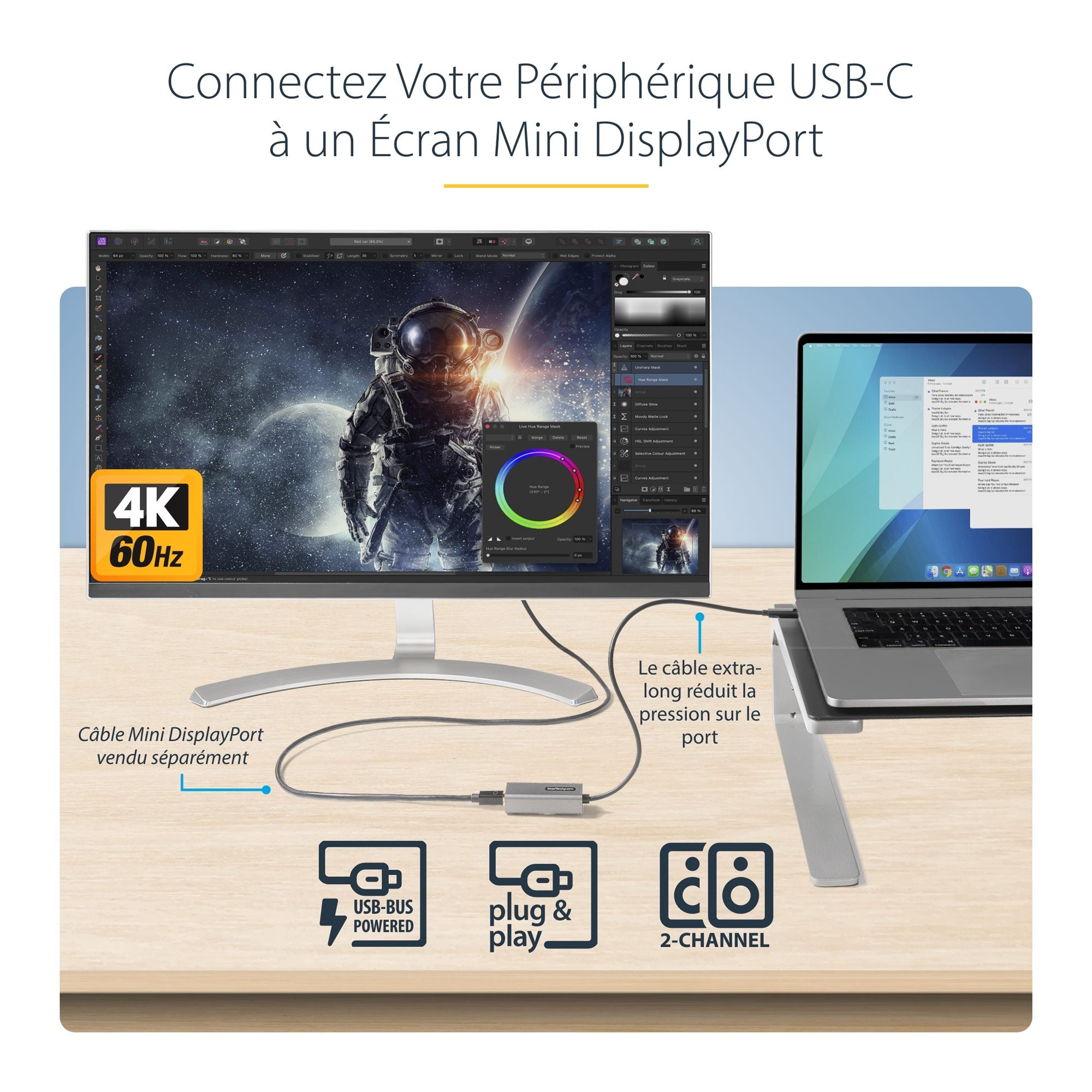 USB C to Mini DisplayPort Adapter 4K60Hz