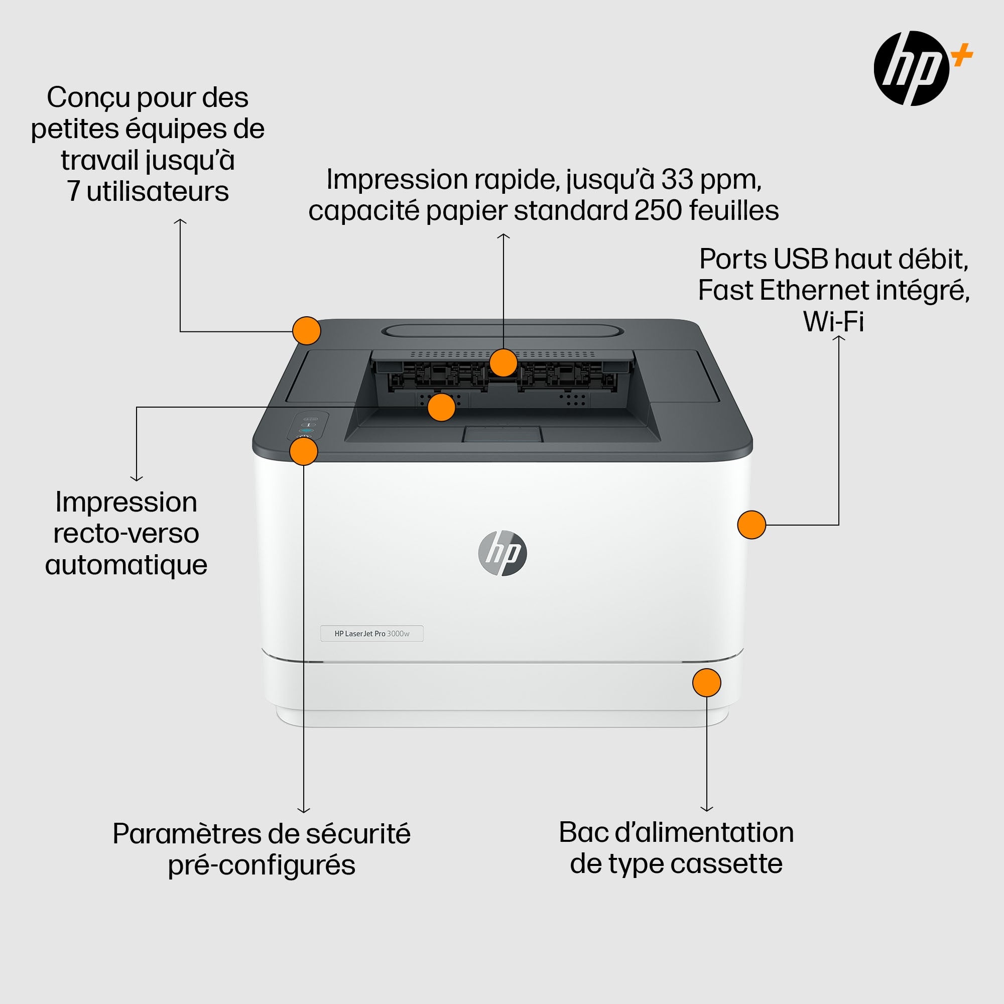 HP LaserJet Pro 3002dwe 33ppm Printer