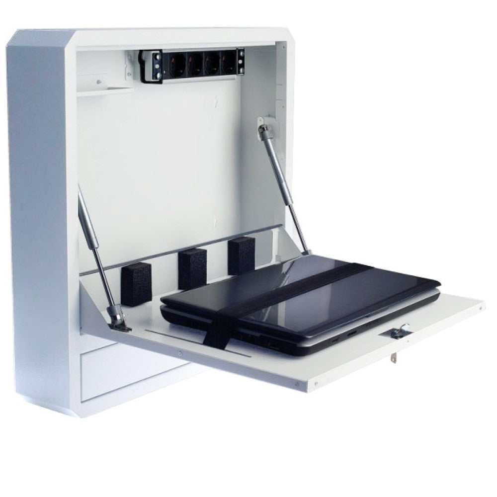"Techly ICRLIM01W2 Armoire murale pour ordinateur portable 19"" anti-vol avec étagere - Blanche"
