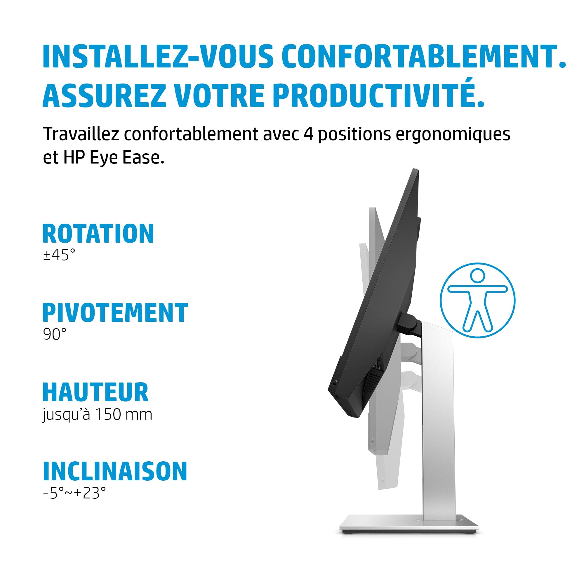 "HP E24m G4 60,5 cm (23.8"") 1920 x 1080 pixels Full HD Noir, Argent"